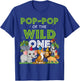 Pop Pop of the Wild One Zoo Birthday Safari Jungle Animal T-Shirt - T-Shirt | Royal
