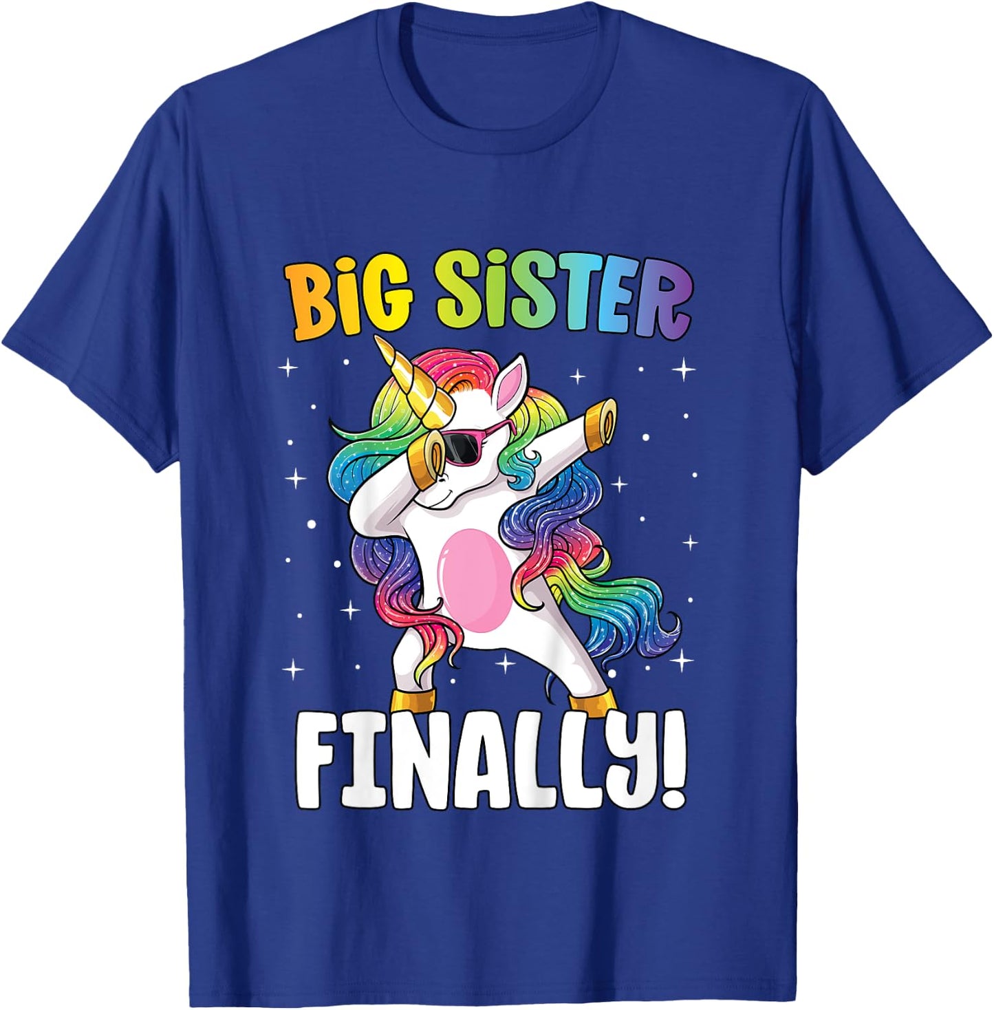 Big Sister Finally Dabbing Unicorn Girls Big Sister T-Shirt - T-Shirt | Royal