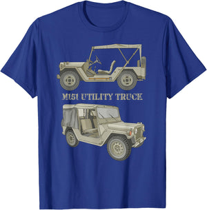 M151 Military 4 x 4 Utility Truck Diagram T-Shirt - T-Shirt | Royal