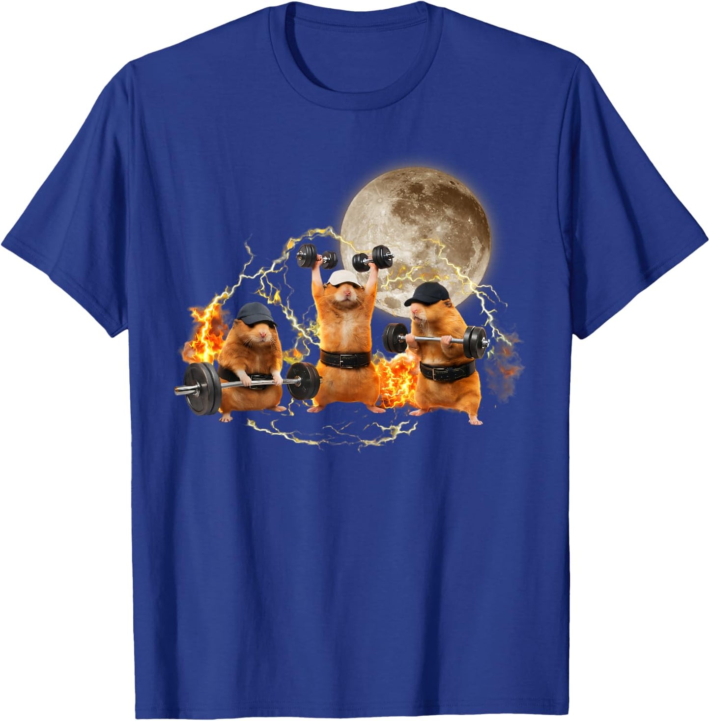 Weightlifting Pump Cover Hamster Meme Fitness Workout Gym T-Shirt - T-Shirt | Royal