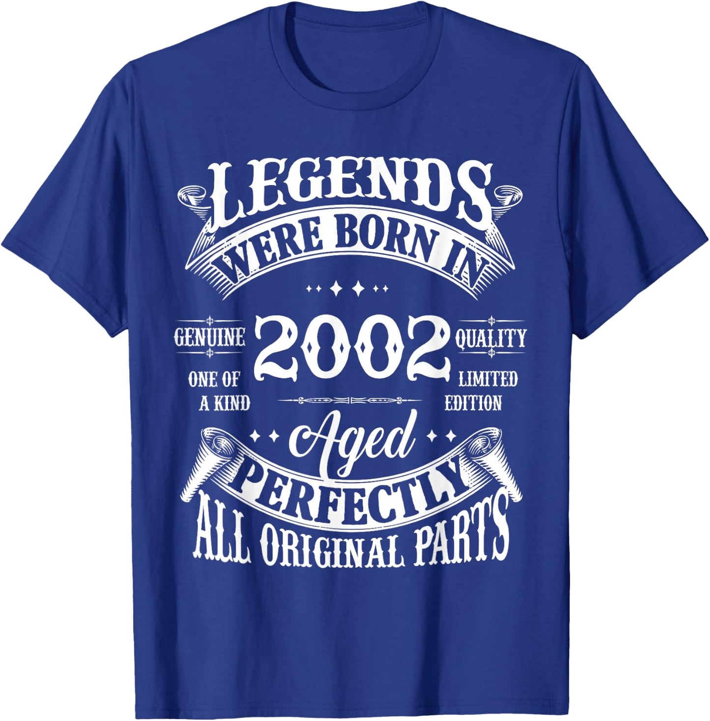 23rd Birthday Vintage Legends Born in 2002 23 Years Old T-Shirt - T-Shirt | Royal