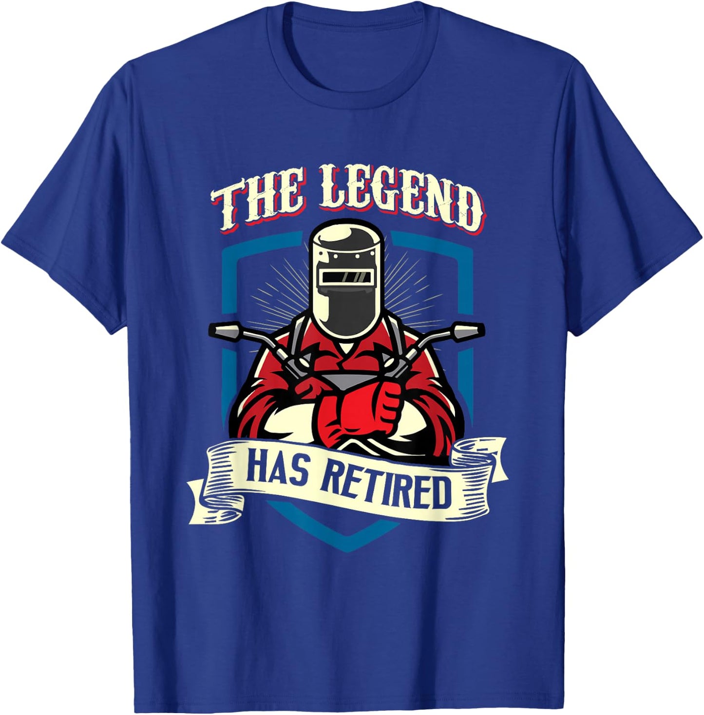The Legend Has Retired Welder Retirement Gift T-Shirt - T-Shirt | Royal