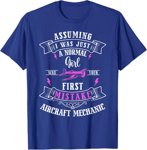 Aviation Mechanic Airplane Mechanic Female Aircraft Mechanic T-Shirt - T-Shirt | Royal