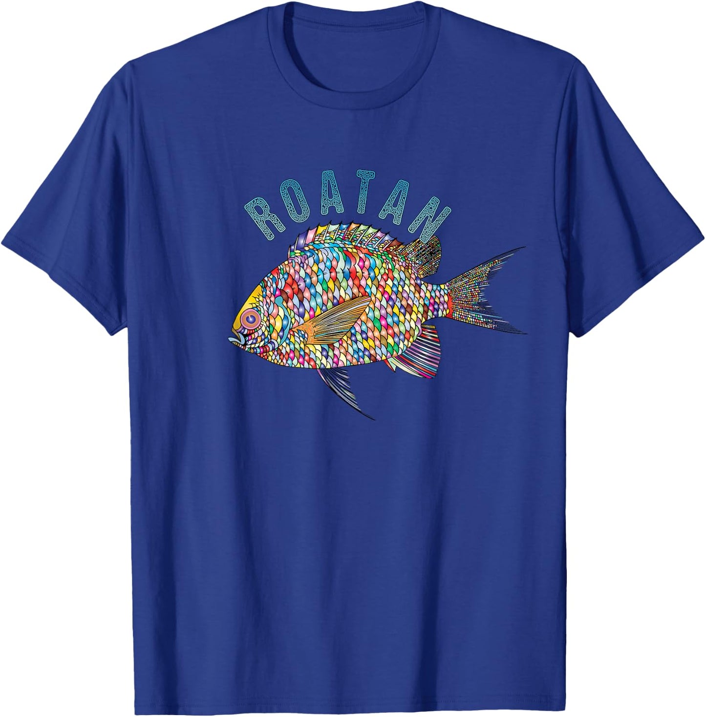 Roatan Beach Design / Souvenir Illustration T-Shirt - T-Shirt | Royal