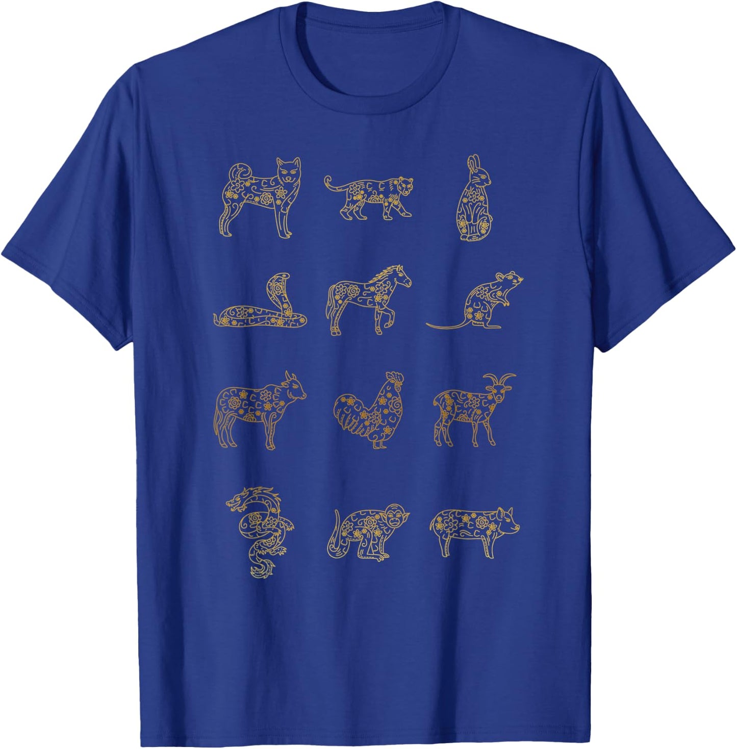 Chinese Zodiac Animal Signs Lunar Chinese New Year T-Shirt - T-Shirt | Royal