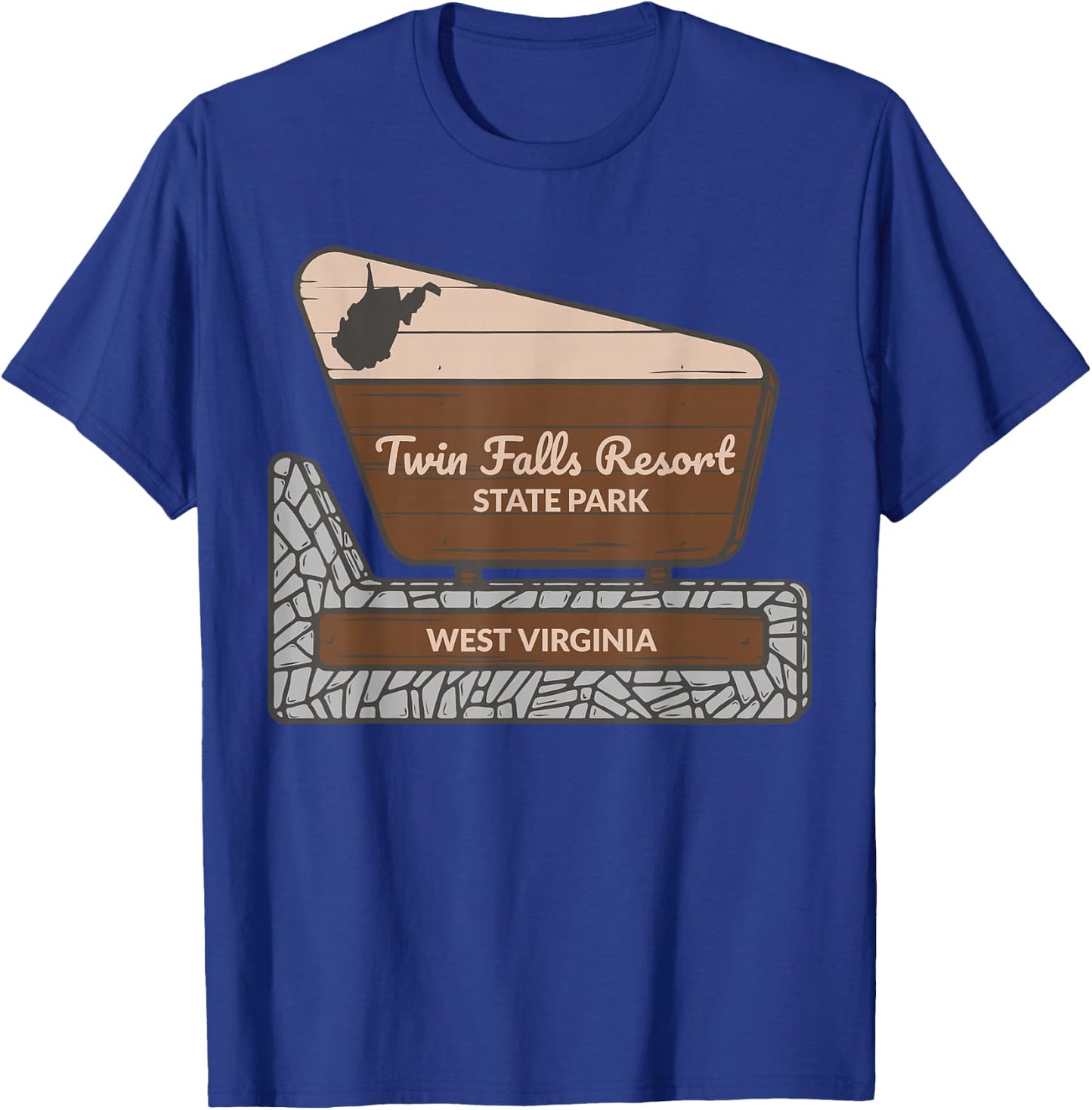 Twin Falls Resort State Park West Virginia Welcome Souvenir T-Shirt - T-Shirt | Royal