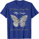 Butterfly I Wear Gray For My Cousin Brain Cancer Awareness T-Shirt - T-Shirt | Royal