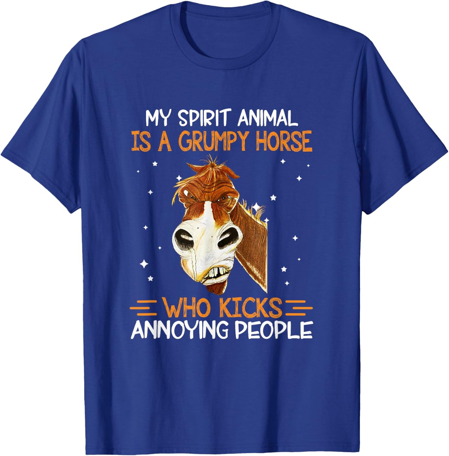 Horse Lover My Spirit Animal Is Grumpy Horse Funny T-Shirt - T-Shirt | Royal
