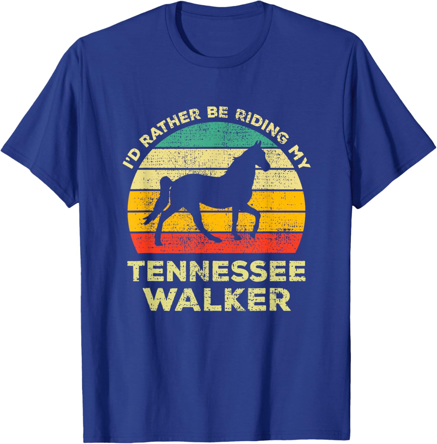 I'd Rather Be With My Tennessee Walking Horse Vintage Gift T-Shirt - T-Shirt | Royal