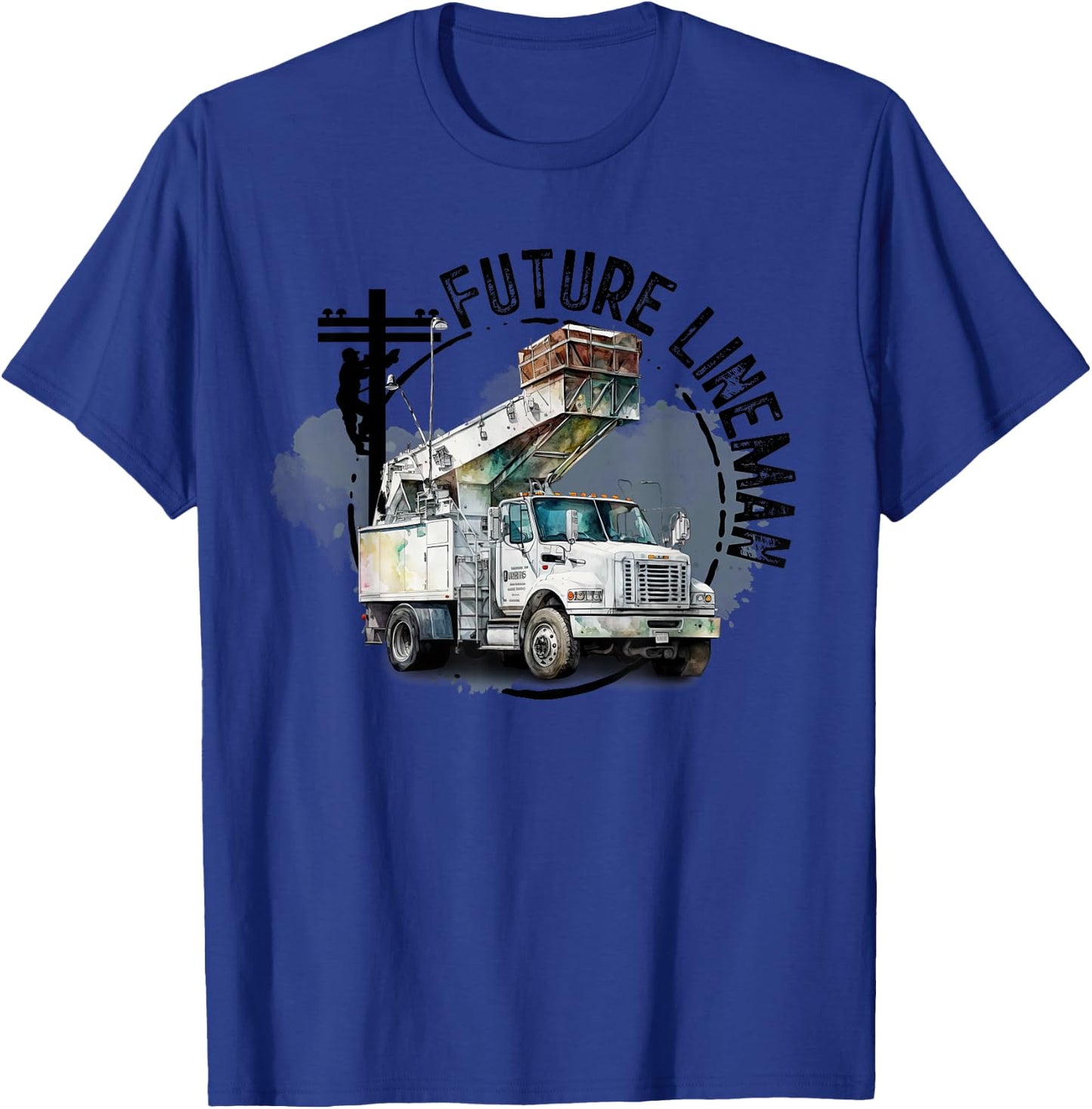 Future Lineman Bucket Truck Kid Future Electric Cable To Be T-Shirt - T-Shirt | Royal