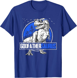Godfathersaurus Godfather Saurus Dinosaur Family Matching T-Shirt - T-Shirt | Royal