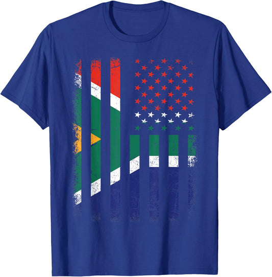 South African American Flag South African Roots South Africa Women Kids Men T-Shirt - T-Shirt | Royal