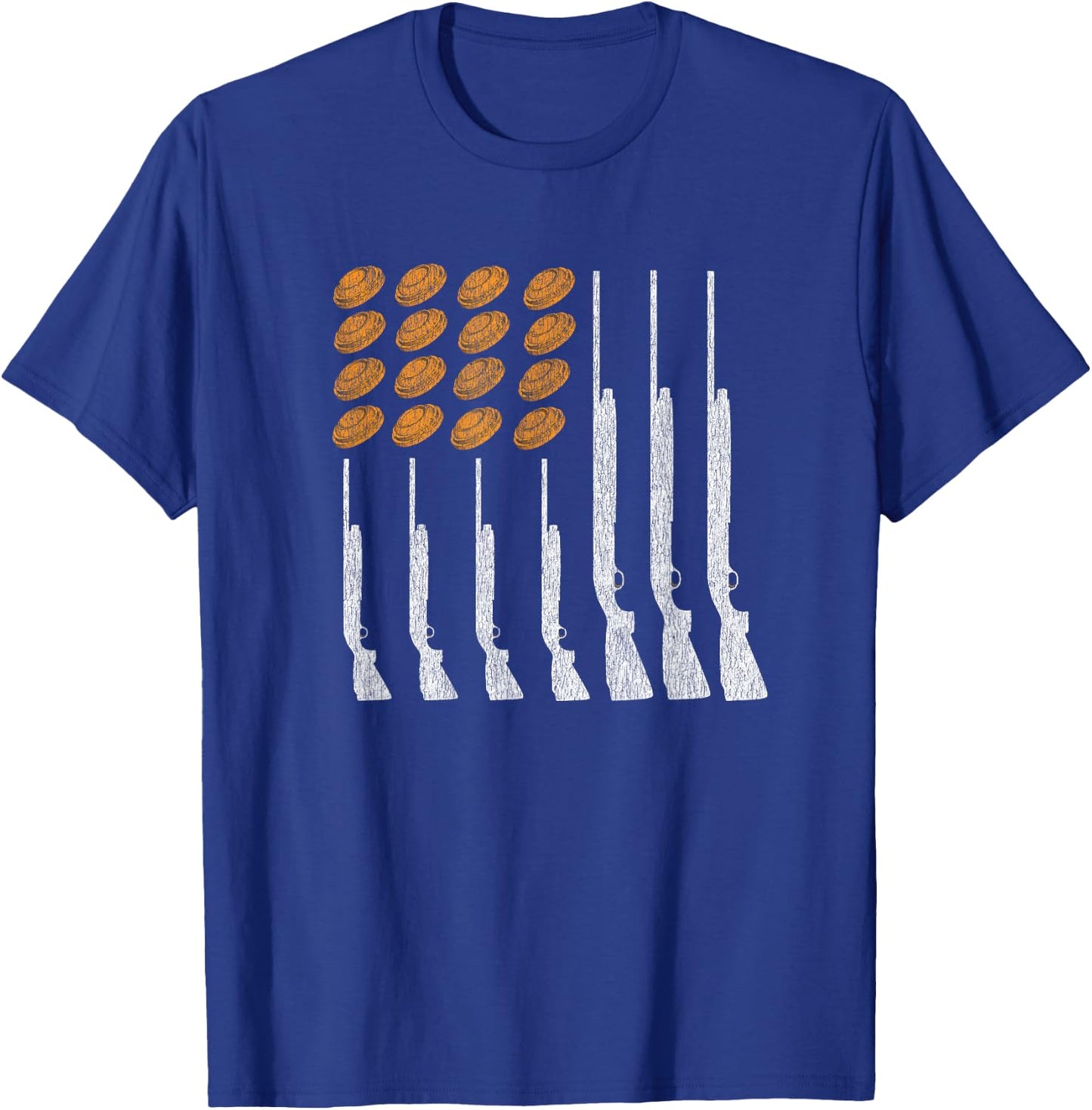 Clay Target Shooting Trap Skeet American Flag Patriotic T-Shirt - T-Shirt | Royal