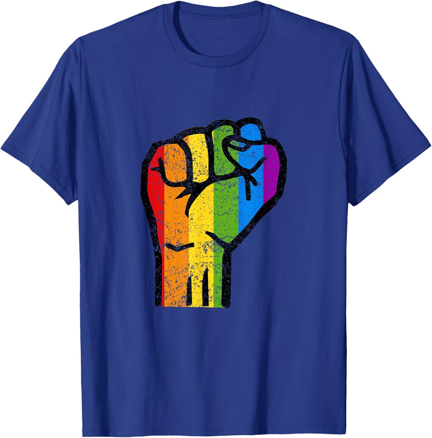 Gay Pride Resist Fist Rainbow Flag LGBTQ T-Shirt - T-Shirt | Royal