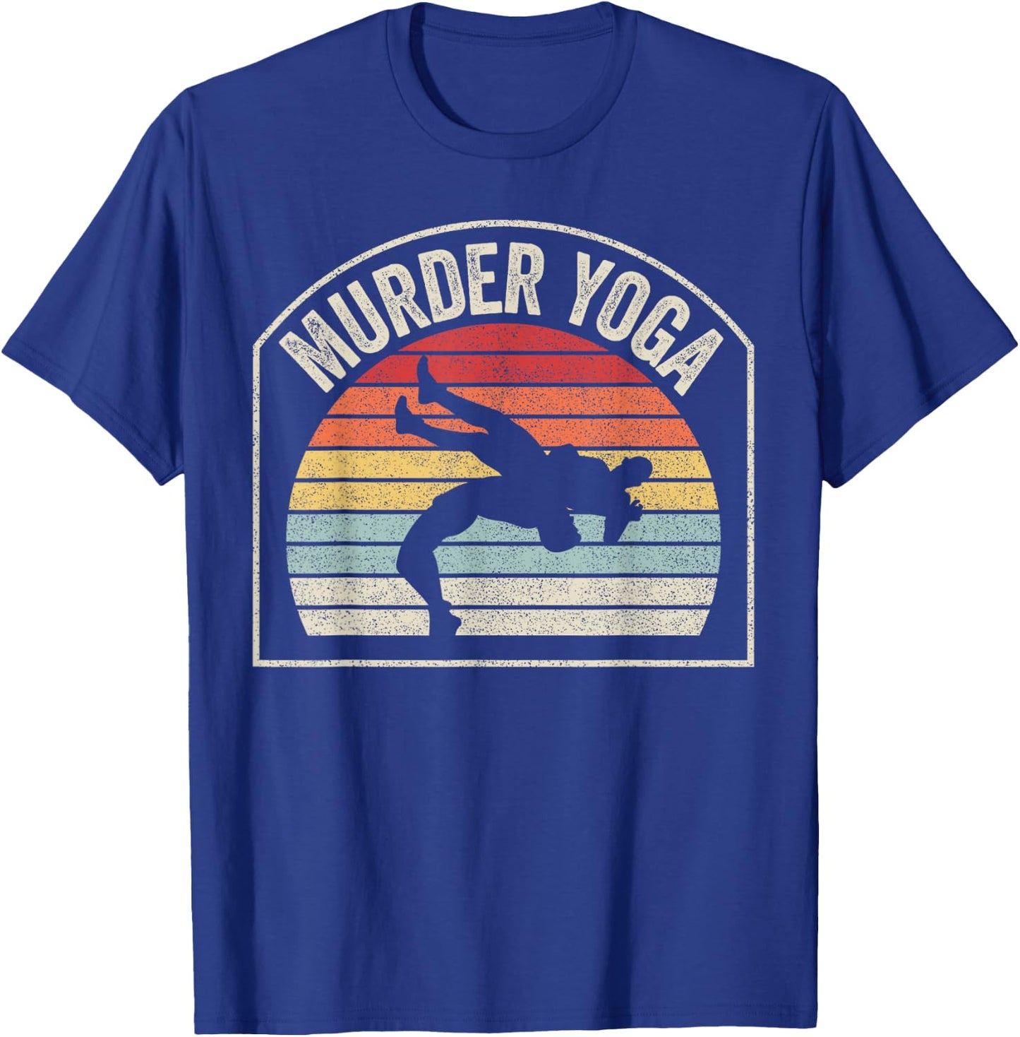 Retro Vintage Wrestling Murder Yoga T-Shirt - T-Shirt | Royal