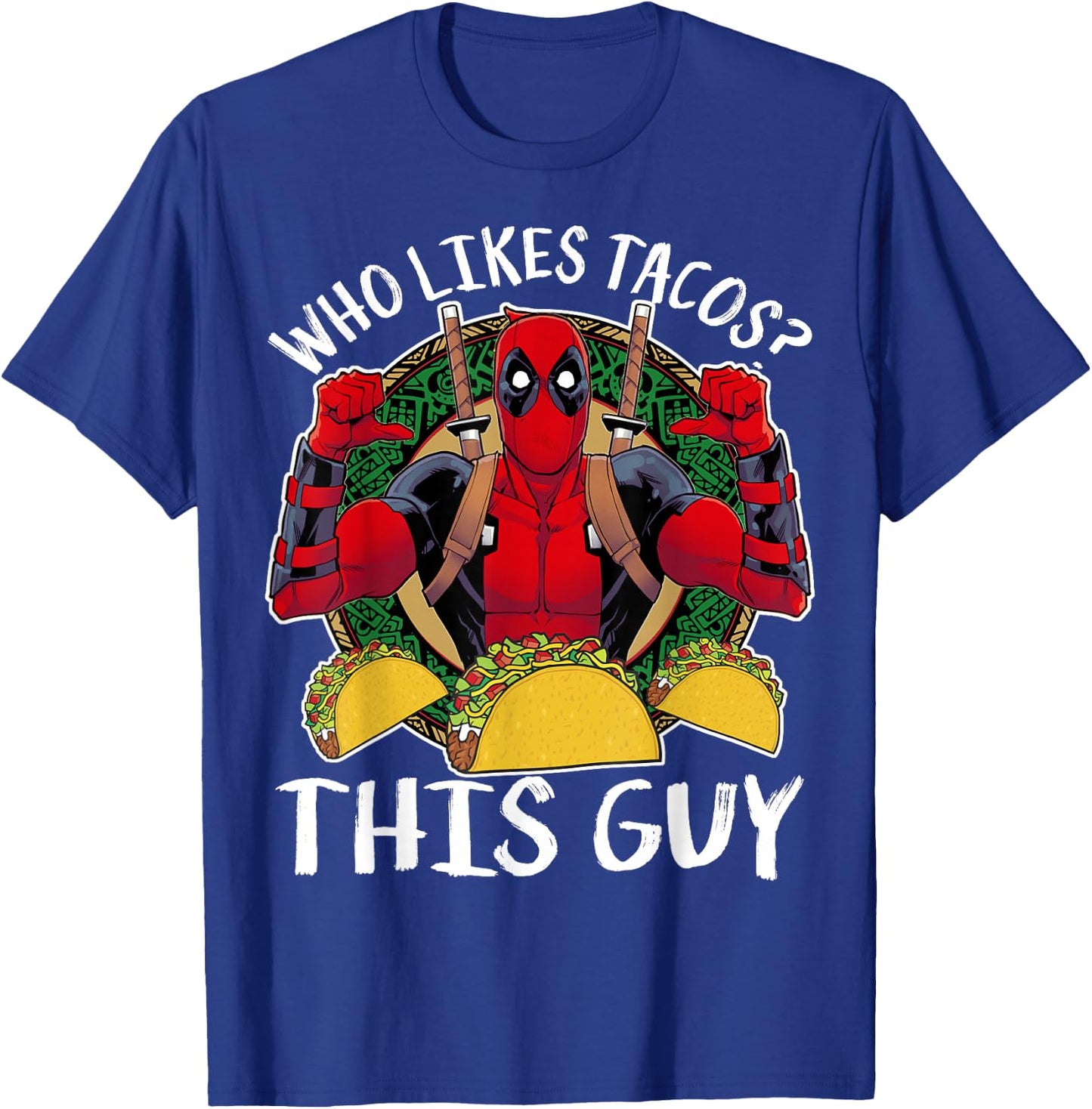Marvel Deadpool Who Likes Tacos? This Guy Thumbs T-Shirt - T-Shirt | Royal
