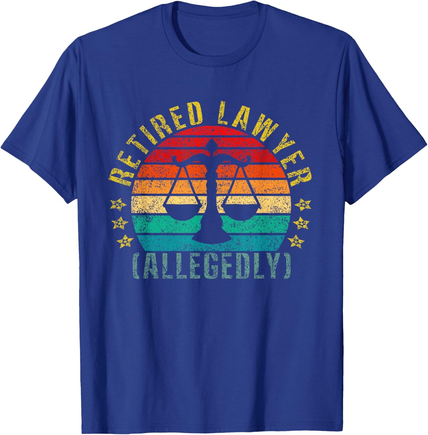 Retired Lawyer Allegedly Funny Retro T-Shirt - T-Shirt | Royal