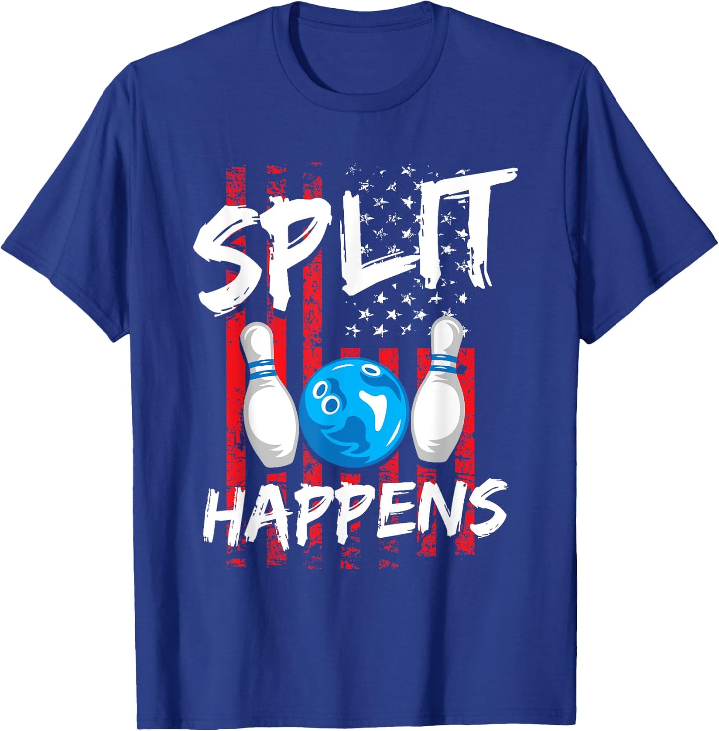 Split Happens - Bowler Men Funny Bowling T-Shirt - T-Shirt | Royal
