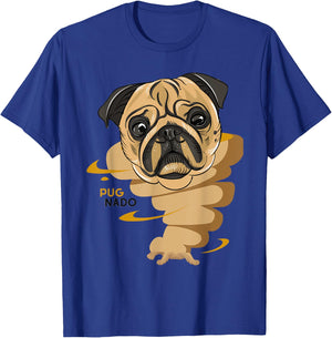 Pugnado | Funny Pug Dog Pugs Animal Lovers Tornado Style T-Shirt - T-Shirt | Royal