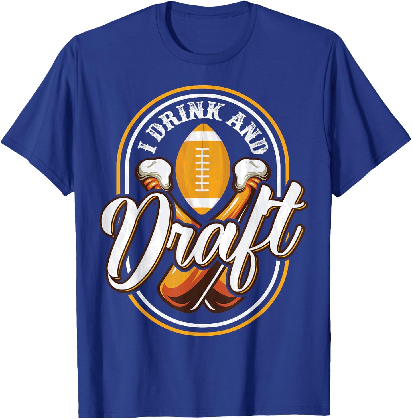Funny Fantasy Football Trophy Draft Shirt Beer and Draft T-Shirt - T-Shirt | Royal