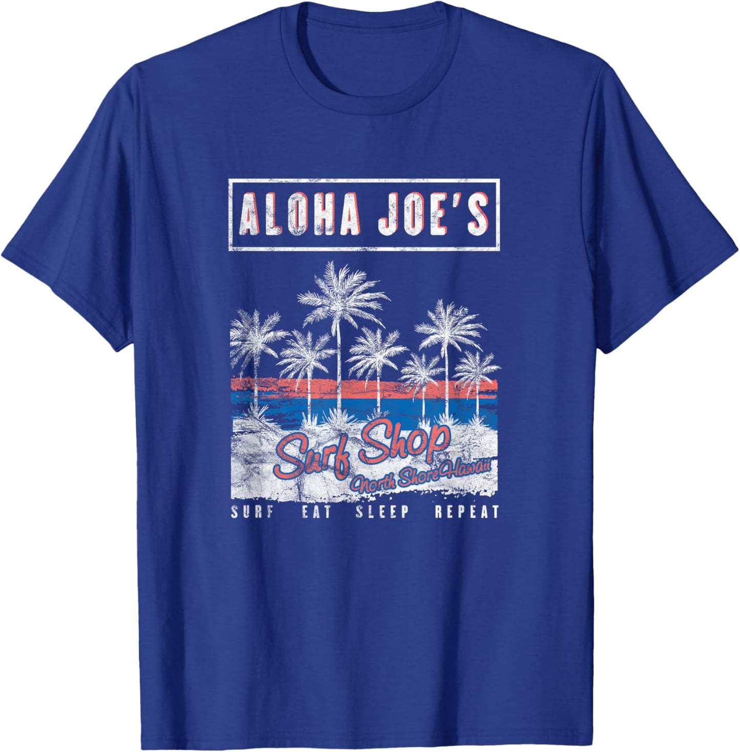 Aloha Joes Hawaii Surf Shop Palm Tree T-Shirt - T-Shirt | Royal