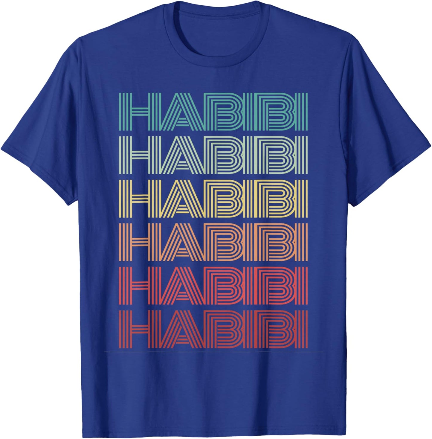 Funny Arabic Word HABIBI Retro Wife Halal Arab Yalla Wedding T-Shirt - T-Shirt | Royal