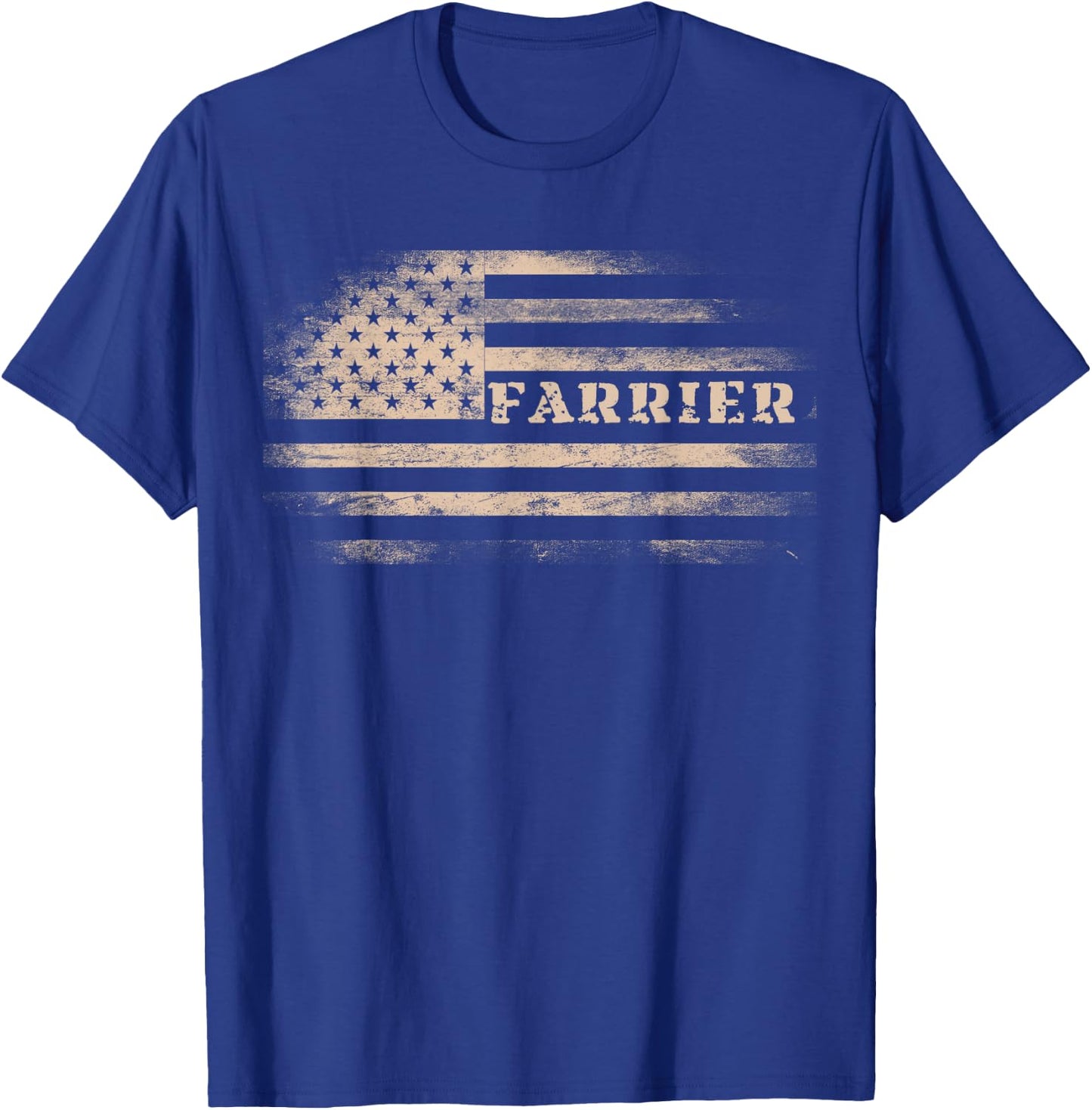 Farrier USA Flag Patriotic American Farrier T-Shirt - T-Shirt | Royal