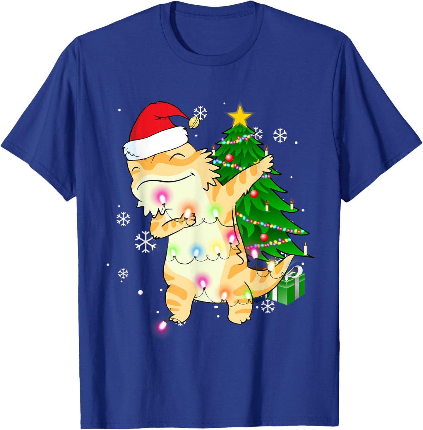 Dabbing Bearded Dragon Christmas Costume Cute Youth Kids T-Shirt - T-Shirt | Royal