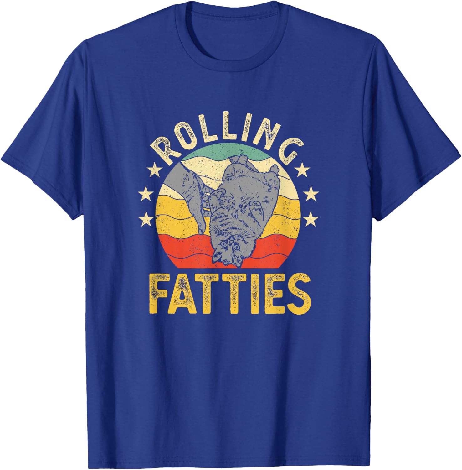 Vintage Rolling Fatties Cat Retro Kitty Kitten Meow Lover Women T-Shirt - T-Shirt | Royal