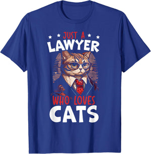 Just A Lawyer Who Loves Cats Attorney Lawyer T-Shirt - T-Shirt | Royal