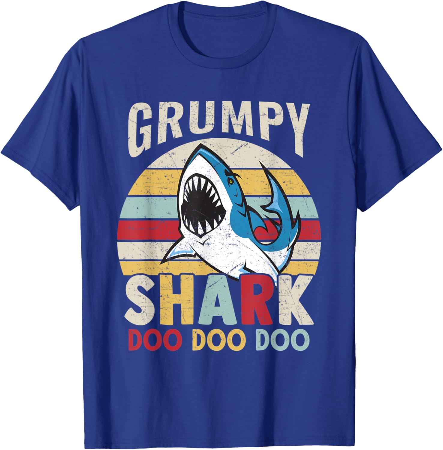 FAMILY 365 Fathers Day Funny Grumpy Shark Grandpa Gift Men T-Shirt - T-Shirt | Royal