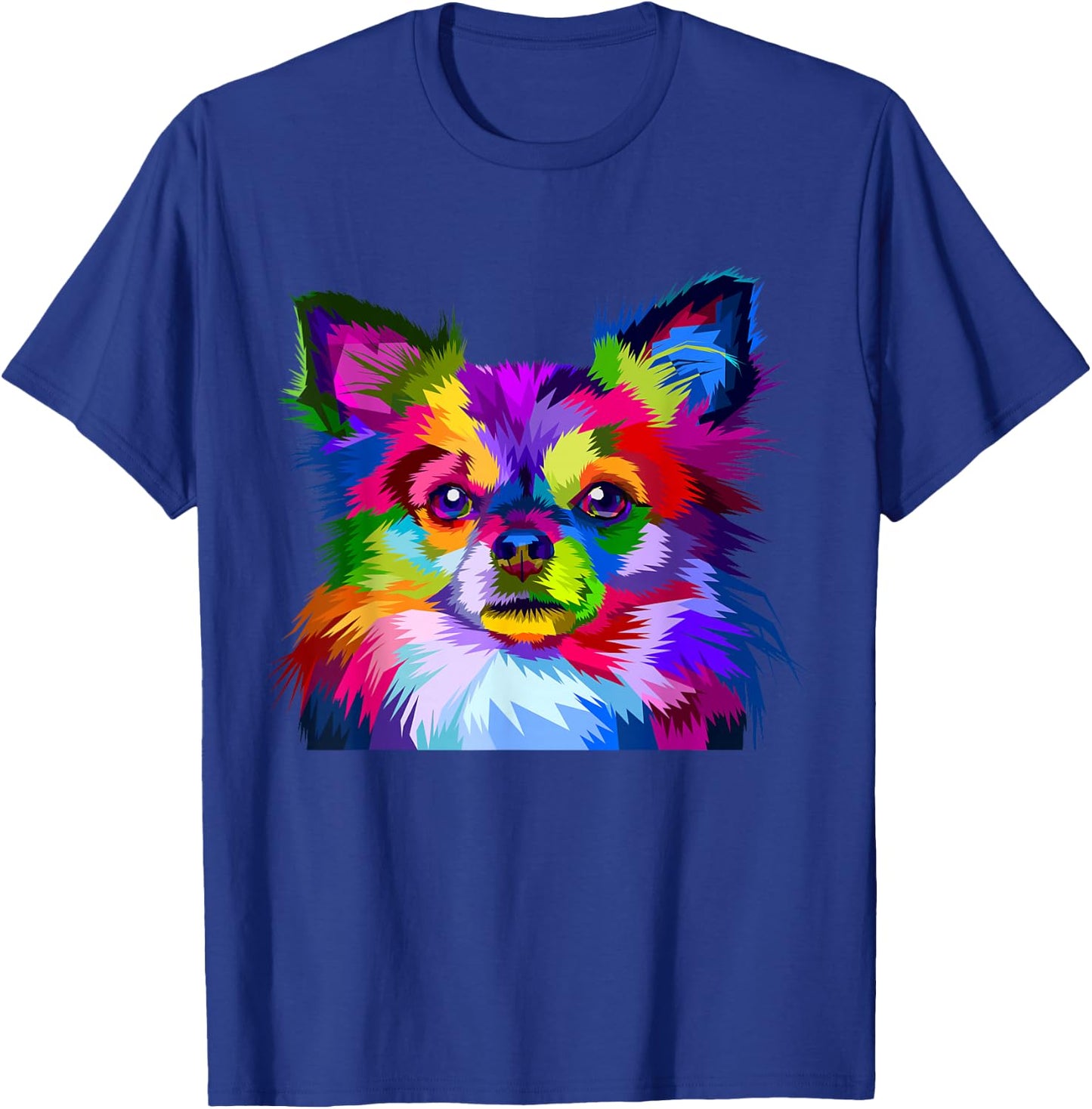 Long Hair Chihuahua Pop Art Portrait Art for Dog Owners T-Shirt - T-Shirt | Royal