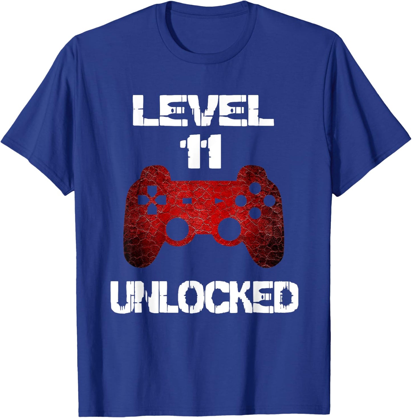 Level 11 Unlocked Boys 11th Birthday 11 Year Old Gamer T-Shirt - T-Shirt | Royal