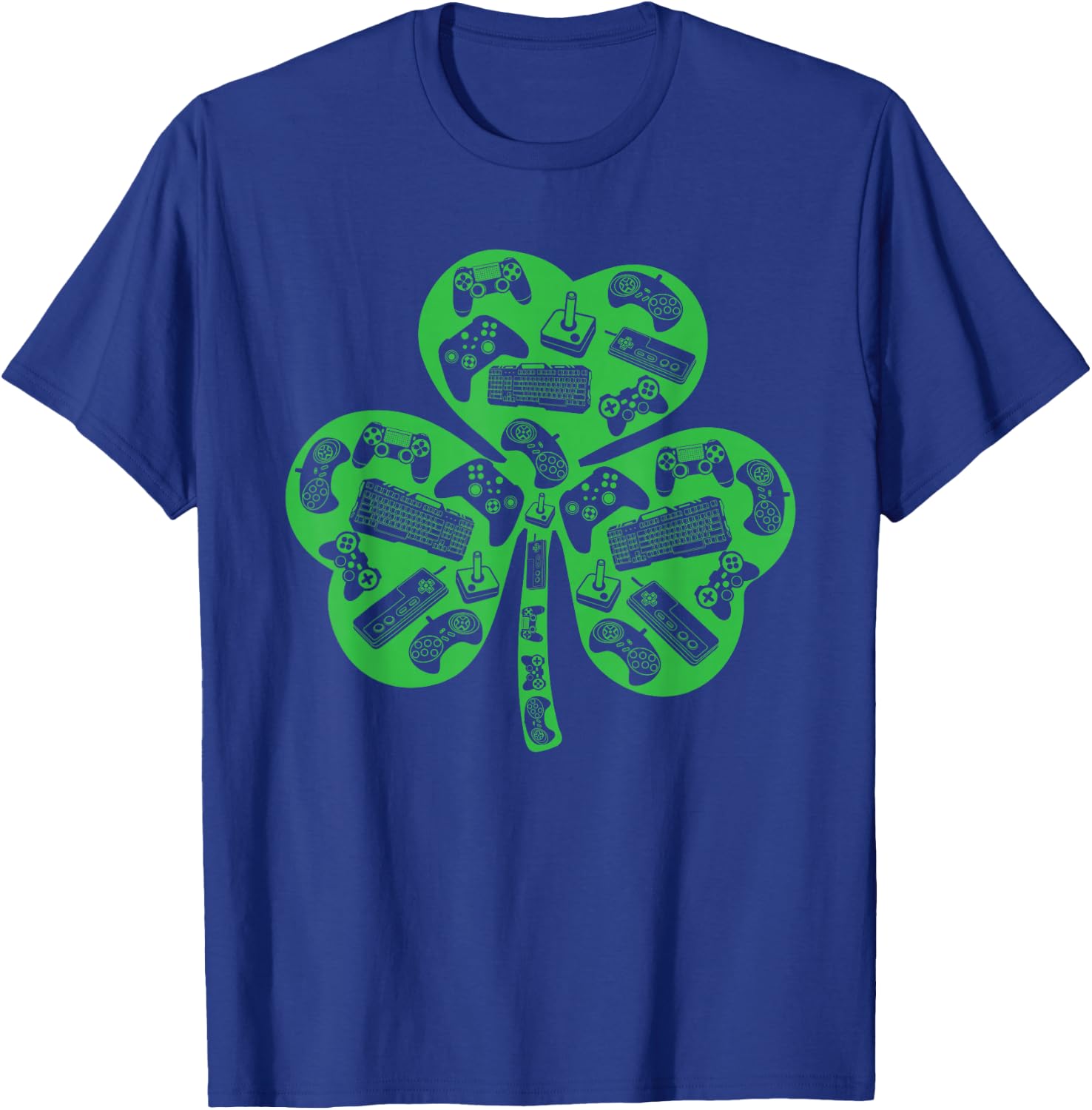 Boys Gamer Gift Game Shamrock St Patricks Day Irish Men Kids T-Shirt - T-Shirt | Royal
