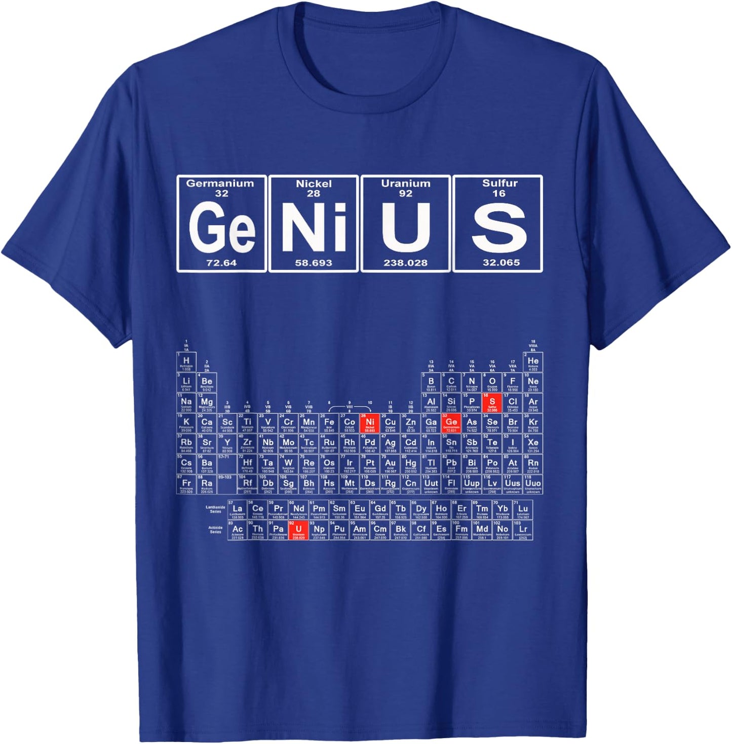Genius Periodic Table - Genius T-Shirt - T-Shirt | Royal