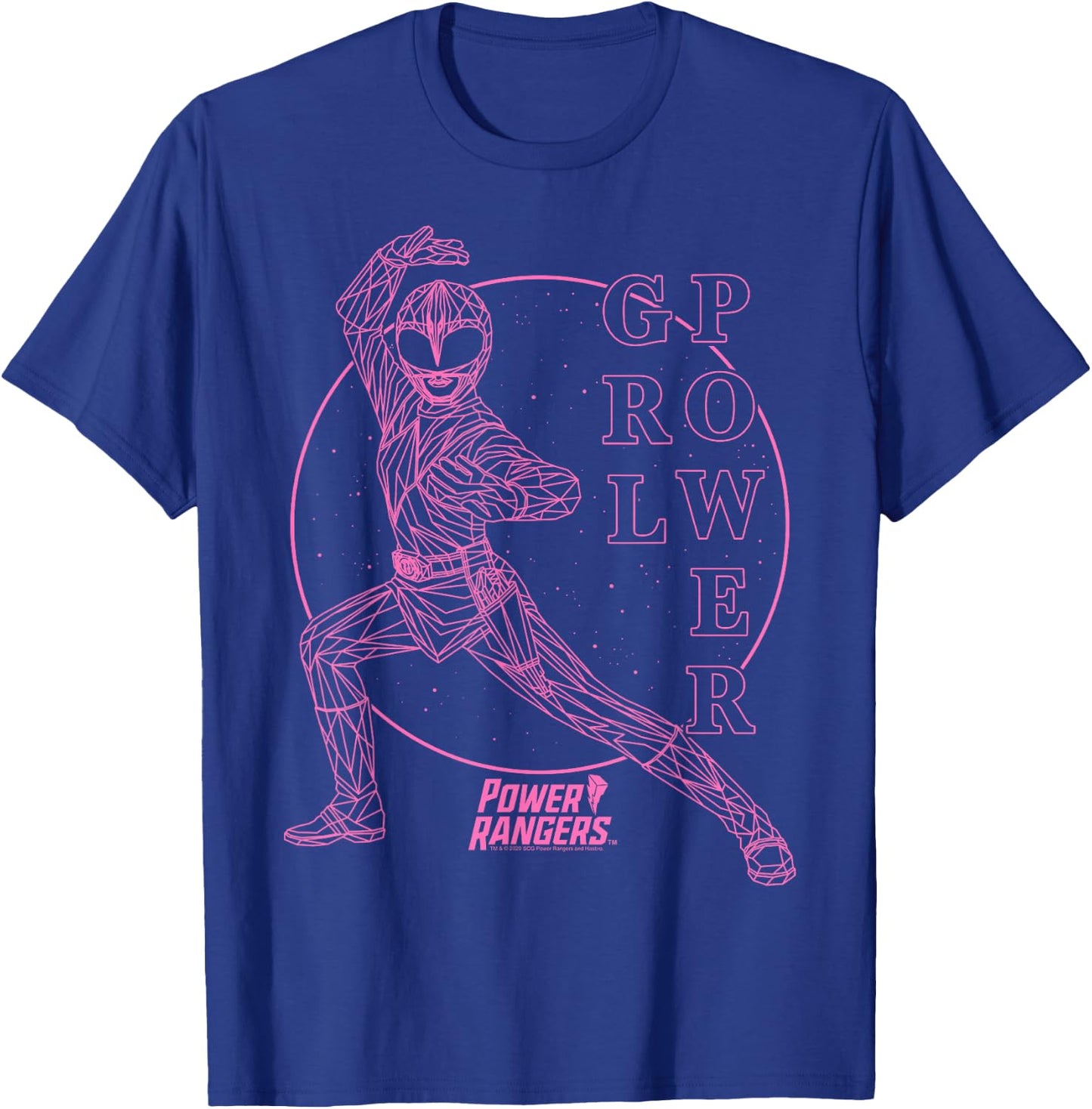 Power Rangers Pink Ranger Girl Power Geometric Line Art T-Shirt - T-Shirt | Royal