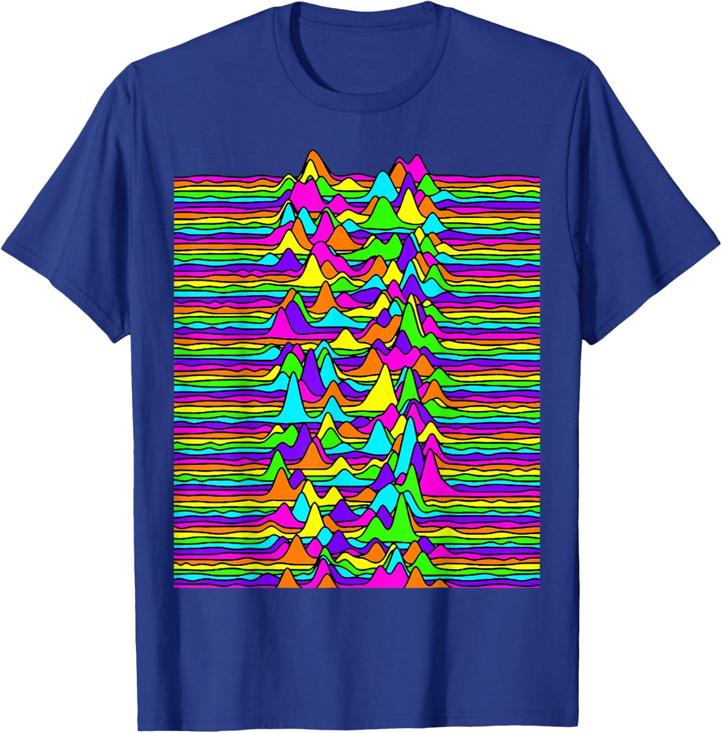 Rainbow Pulsar Waves Unknown Pleasures Space Science Teacher Women Kids T-Shirt - T-Shirt | Royal