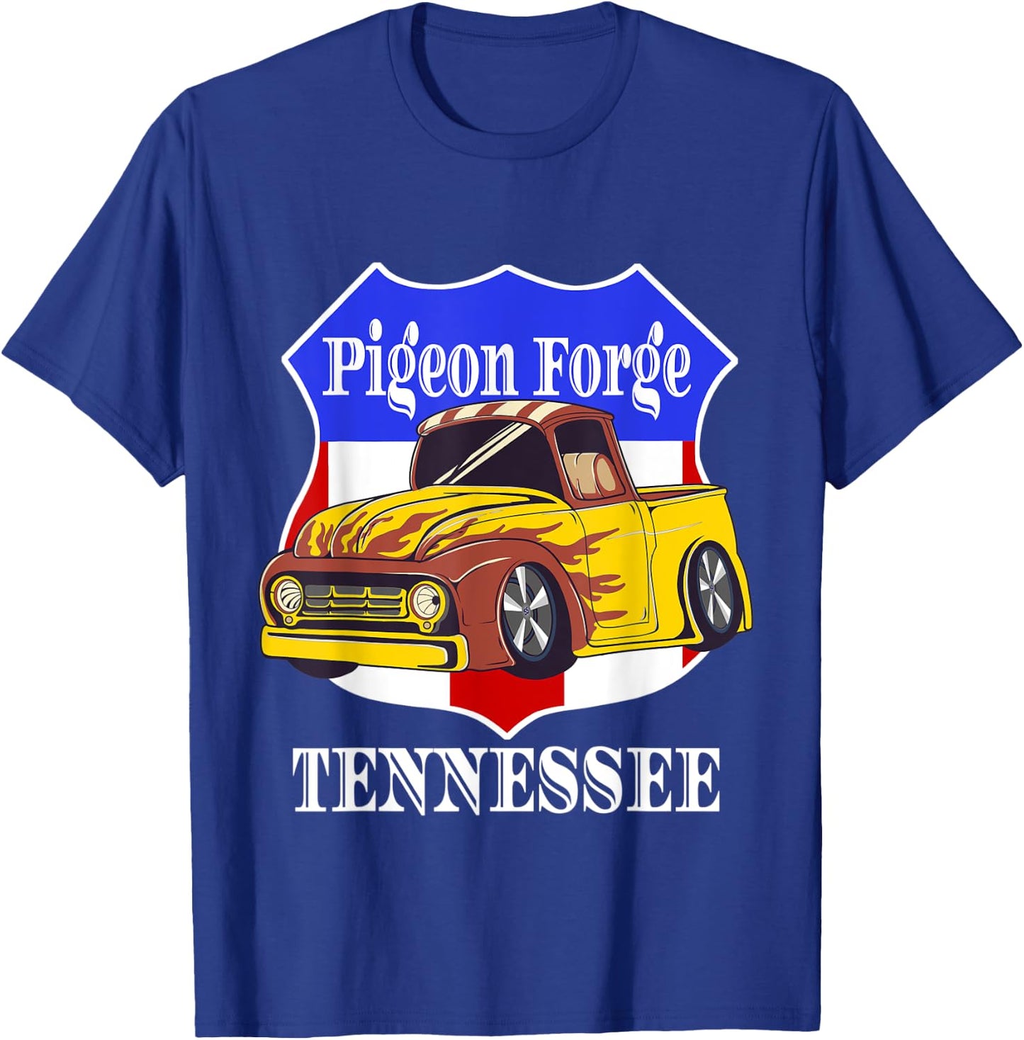Pigeon Forge Tennessee Hot Rod Run Car Show In The Smokies T-Shirt - T-Shirt | Royal