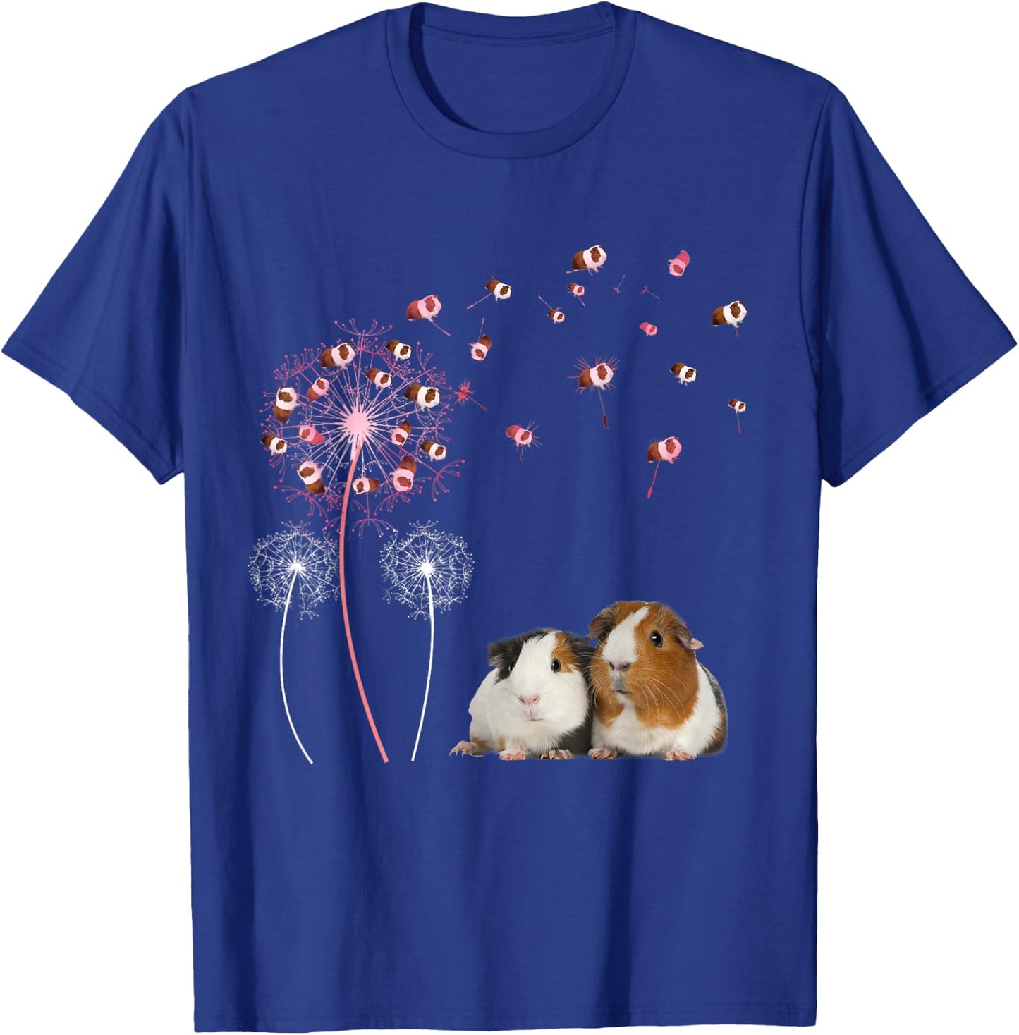 Dandelion Guinea Pig Cute Guinea Pig Floral Dandelion Spread T-Shirt - T-Shirt | Royal