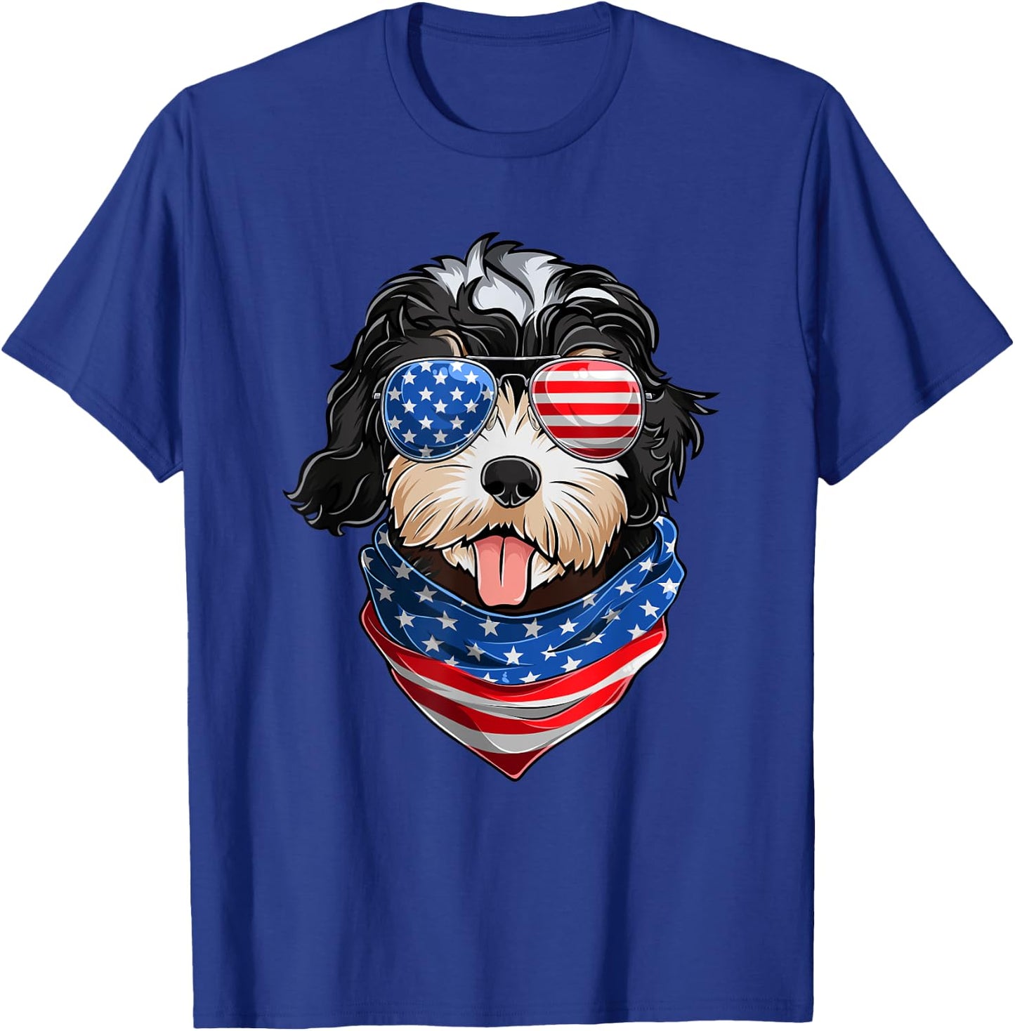 American Flag Golden Doodle Shirts, Fourth Of July Pet Lover T-Shirt - T-Shirt | Royal