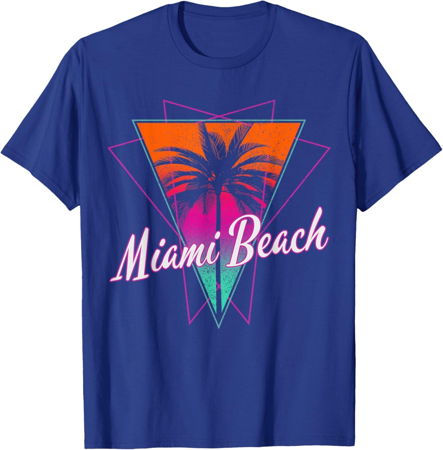 Miami Beach Retro Florida USA America Souvenir Gift T-Shirt - T-Shirt | Royal