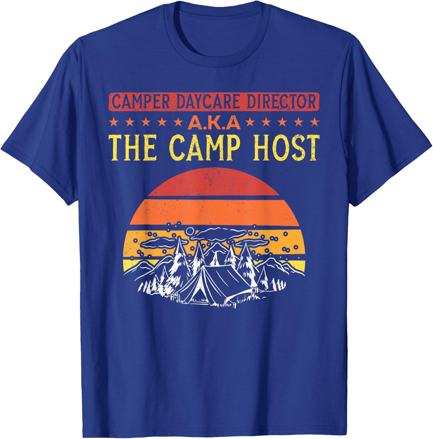 Camping Campground Camp Host Tent Retro Vintage T-Shirt - T-Shirt | Royal