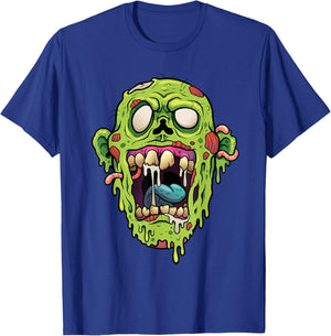 Scary Halloween Cartoon Zombie Gift T-Shirt - T-Shirt | Royal