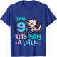 9th Birthday Axolotl - I Am 9 Let's Party A Lotl T-Shirt - T-Shirt | Royal
