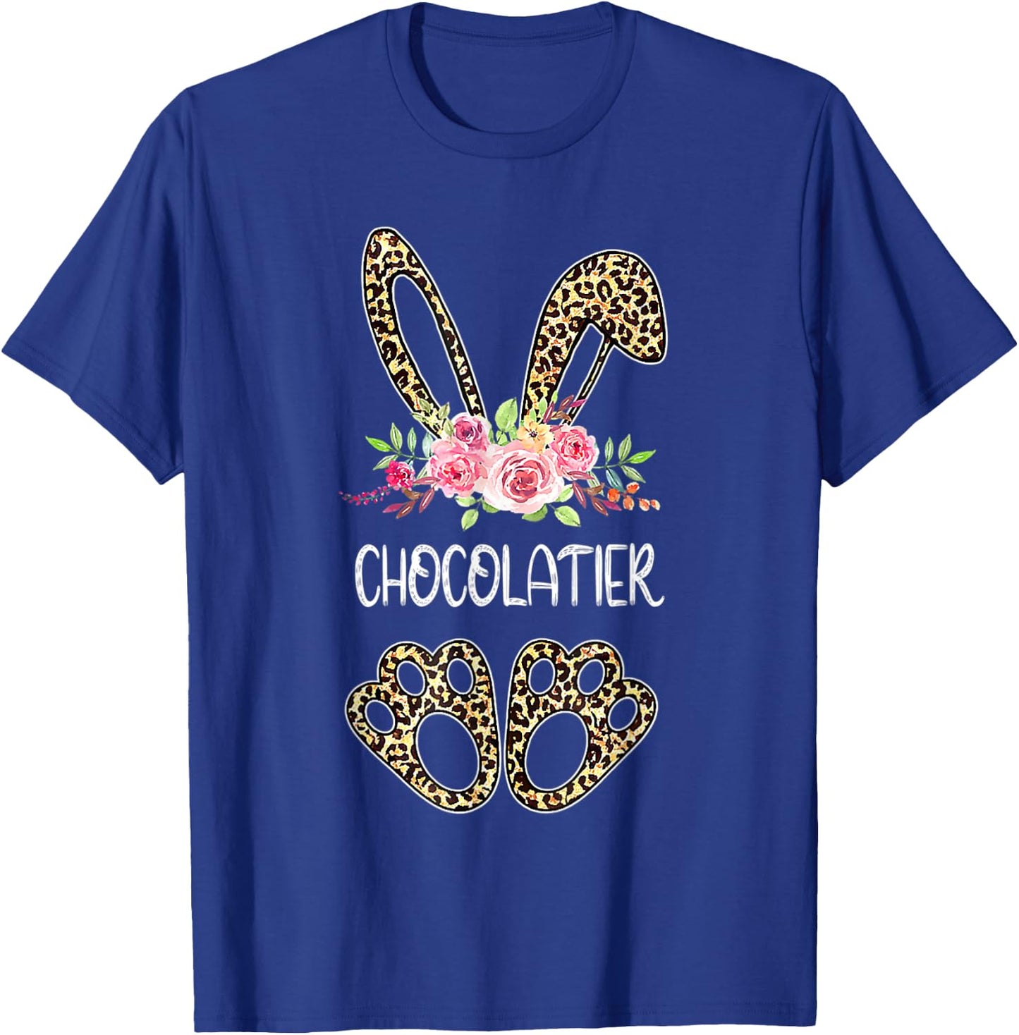 Chocolatier Bunny Leopard Flowers Easter 2022 T-Shirt - T-Shirt | Royal