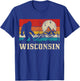 Wisconsin Bigfoot Vintage Mountains Hiking Hunter Gift T-Shirt - T-Shirt | Royal
