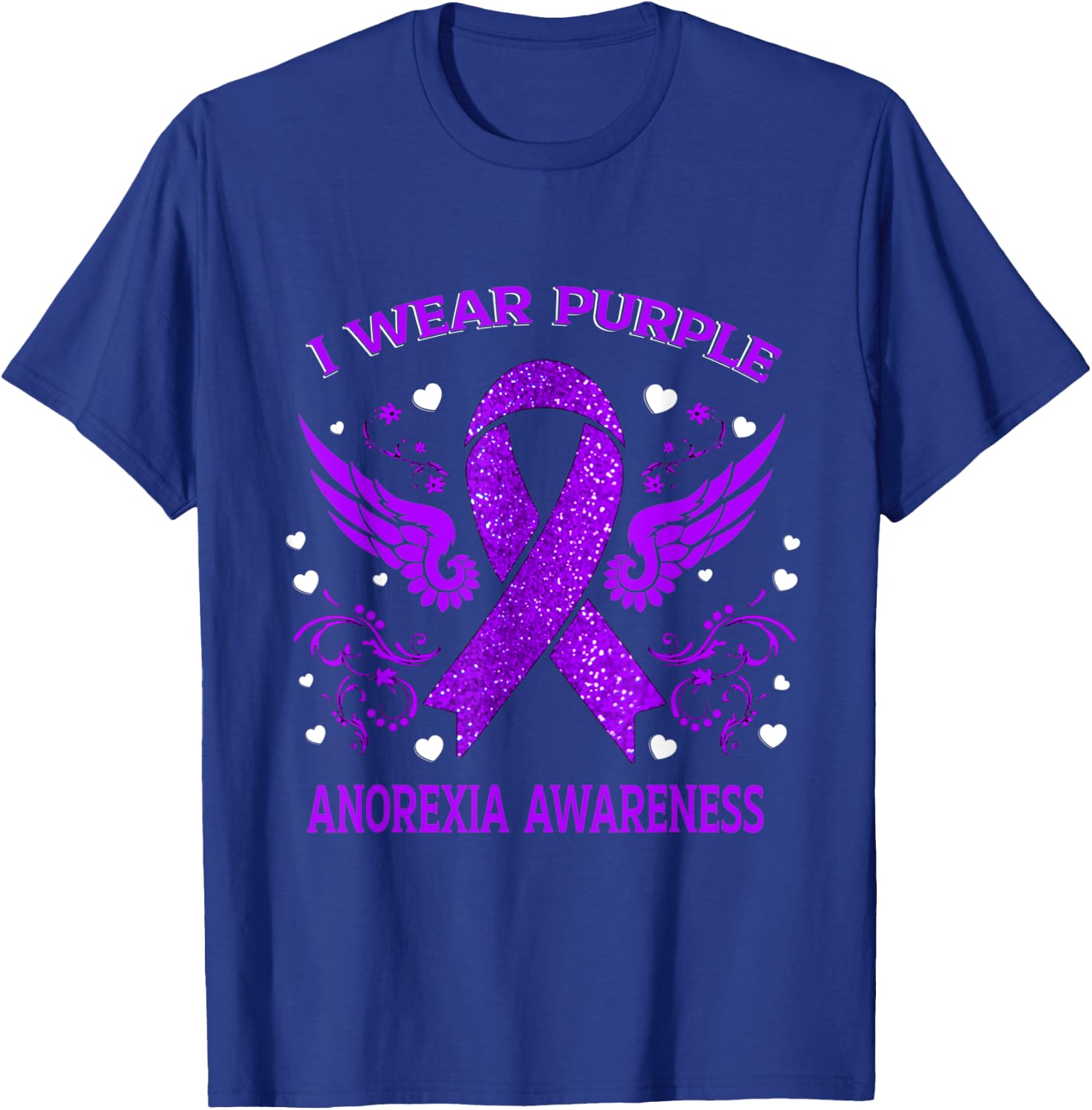I Wear For Anorexia Awareness T-Shirt - T-Shirt | Royal