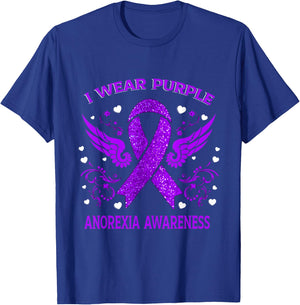 I Wear For Anorexia Awareness T-Shirt - T-Shirt | Royal