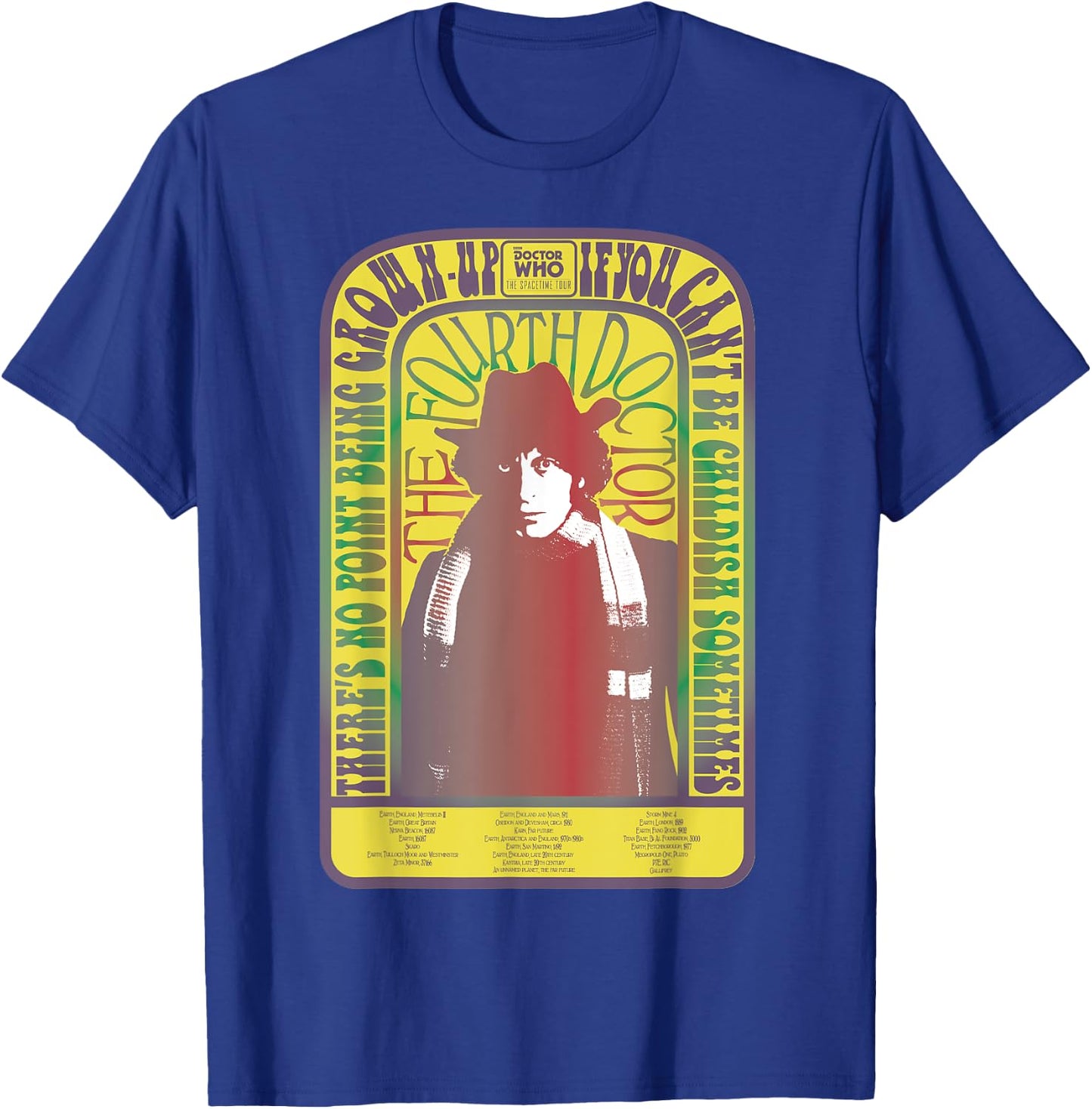 Spacetime-Tour 4th Doctor Baker Retro Time Travel T-Shirt - T-Shirt | Royal