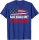 Funny Bald Head Humor USA Flag Hair Would Only Slow Me Down T-Shirt - T-Shirt | Royal